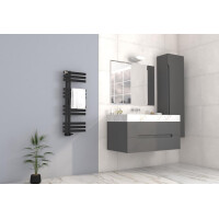 MERT Design Badheizkörper ELEN, Tiefschwarz RAL 9005 matt Struktur, 400*1000 mm