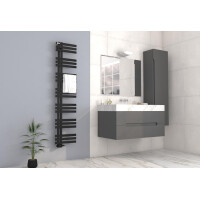 MERT Design Badheizkörper ELEN, Tiefschwarz RAL 9005 matt Struktur, 400*1800 mm
