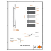 MERT Design Badheizkörper ELEN, Verkehrsweiss RAL 9016 matt Struktur, 500*1200 mm