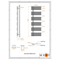 MERT Design Badheizkörper ELEN, Verkehrsweiss RAL 9016 matt Struktur, 500*1500 mm
