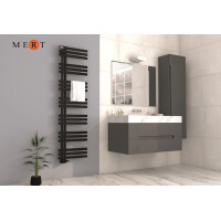 MERT Design Badheizkörper ELEN, Tiefschwarz RAL 9005 matt Struktur, 600*1600 mm