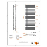 MERT Design Badheizkörper ELEN, Verkehrsweiss RAL 9016 matt Struktur, 600*1600 mm