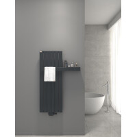 MERT Design Badheizkörper TEO, Anthrazit RAL 7016 Feinstruktur Matt, 445*1200 mm, Mittelanschluss
