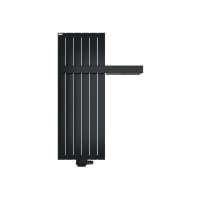 MERT Design Badheizkörper TEO, Tiefschwarz RAL 9005 Feinstruktur Matt, 445*1200 mm, Mittelanschluss