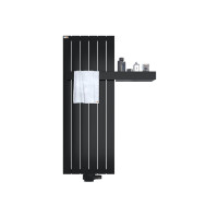MERT Design Badheizkörper TEO, Tiefschwarz RAL 9005 Feinstruktur Matt, 445*1200 mm, Mittelanschluss