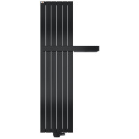 MERT Design Badheizkörper TEO, Tiefschwarz RAL 9005 Feinstruktur Matt, 445*1800 mm, Mittelanschluss