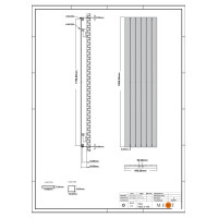 MERT Design Badheizkörper TEO, Verkehrsweiss RAL 9016 Feinstruktur Matt, 445*1800 mm, Mittelanschluss