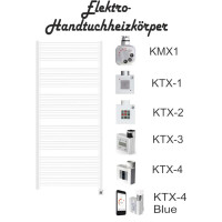 MERT Elektro-Badheizkörper weiß, gerade, 400*1200 mm, befüllt.