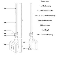 Heizstab für Regler der KTX Serie, 1000 Watt

Leistung:	1000 Watt,
Länge:	 	  575 mm,
Geräteschutzklasse 1
Gewinde: ½ Zoll