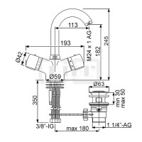 DIBLtherm eco Thermostat-Waschtischbatterie mit hohem, schwenkbarem Profilauslauf, mit Ablaufgarnitur 1¼"