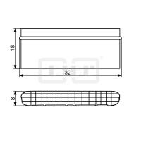DIBLfix Rechteck-Strahlregler 32 mm x 8 mm mit Luftansaugung