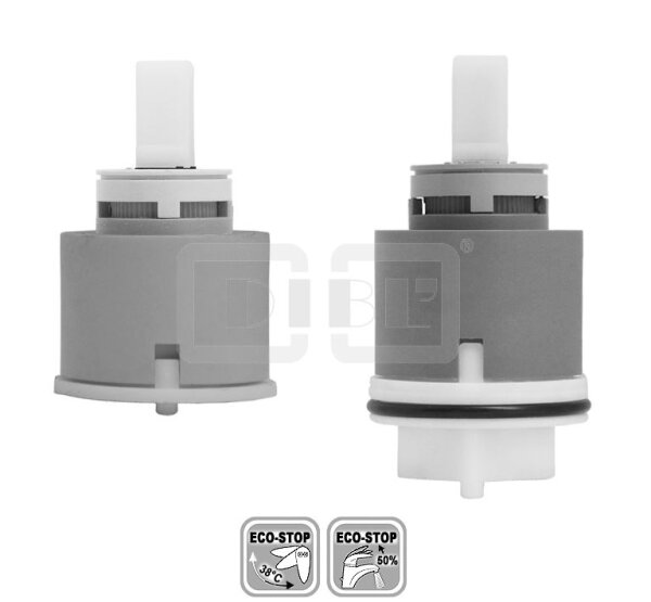 DIBLfix Keramikkartusche Ø 42 mm mit ECO-Stop Sparfunktion, mit einem Fixpunkt, ohne Sockel