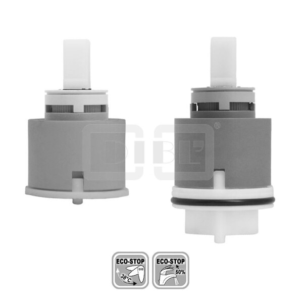 DIBLfix Keramikkartusche Ø 42 mm mit ECO-Stop Sparfunktion, mit einem Fixpunkt, mit Sockel