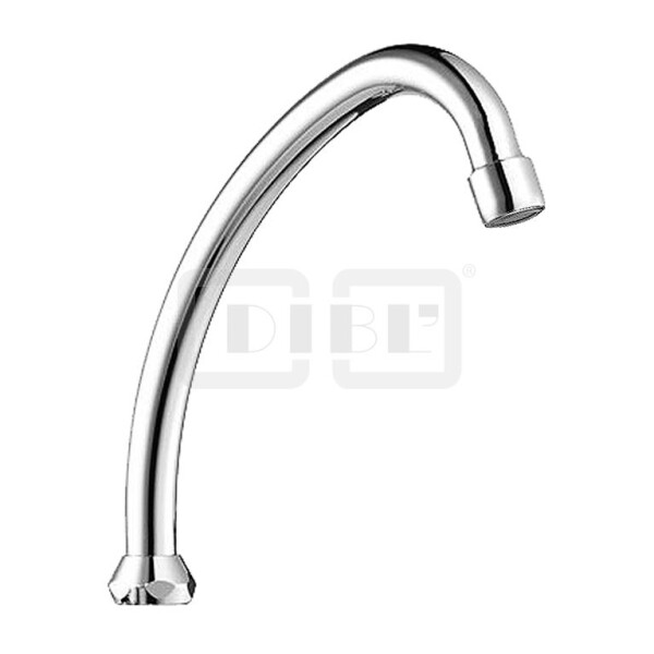 DIBLfix Messingrohr-Auslauf, HU-Form, konisch dichtend, mit Normaldruck-Strahlregler M 22 x 1 Innengewinde, 200 mm