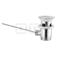 DIBLfix Messing-Waschtisch-Ablaufgarnitur 1¼", mit glanzverchromtem Korpus, mit rundem Messing-Verschlussstopfen Durchmesser 40 mm