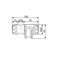 DIBLfit Kunststoff-Drehmechanismus-Schiebeelement, passend zu allen runden Brauserohren Ø 24 mm