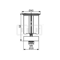 DIBLfix Runder Messing-Verschlussstopfen Durchmesser 40 mm, universell passend zu Ablaufgarnituren