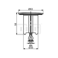 DIBLfix Runder Messing-Verschlussstopfen Durchmesser 63 mm, universell passend zu Ablaufgarnituren
