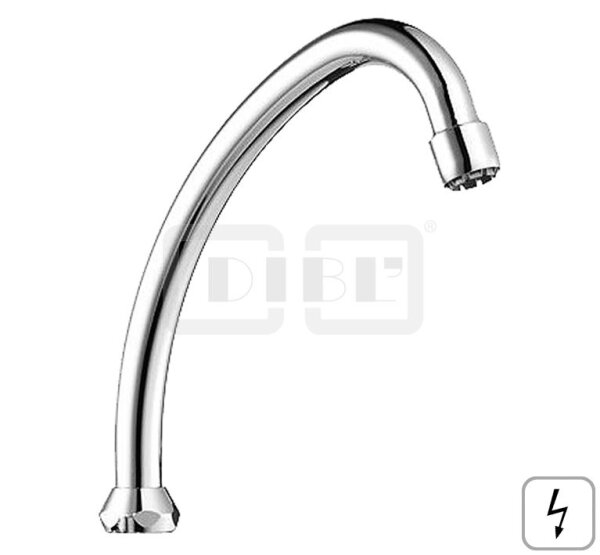 DIBLfix Messingrohr-Auslauf, HU-Form, konisch dichtend, mit Niederdruck-Strahlregler M 22 x 1 Innengewinde, 130 mm