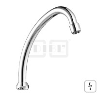 DIBLfix Messingrohr-Auslauf, HU-Form, konisch dichtend, mit Niederdruck-Strahlregler M 22 x 1 Innengewinde, 130 mm