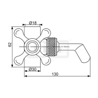 DIBLfit Nostalgie-Messing-Drehmechanismus-Schiebeelement, passend zu allen runden Brauserohren Ø 18 mm
