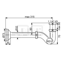 DIBLfix Bidet-Röhrensiphon 1¼"