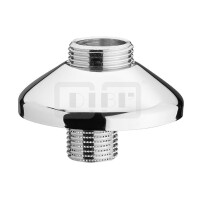 DIBLfix S-Anschluss ½" Außengewinde x ¾" Außengewinde, mit Schalldämpfer, mit runder Messing-Schraubrosette Ø 70 mm x 26 mm