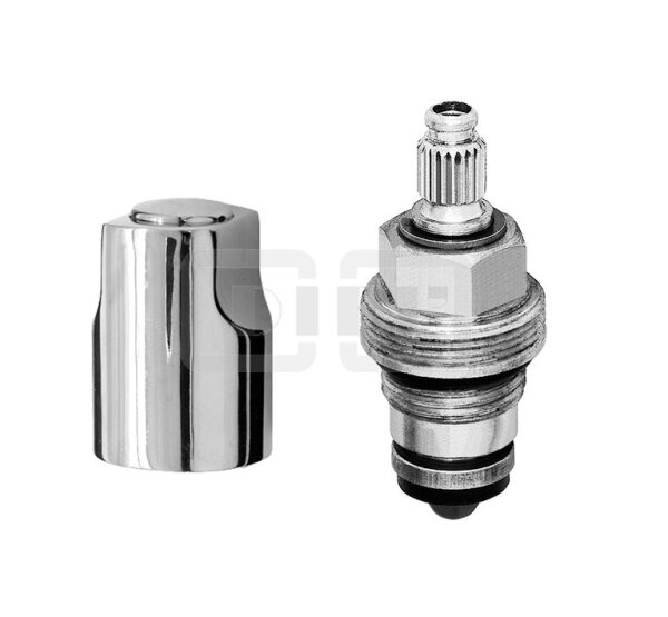 DIBLfix Ersatz-Spültisch-Geräteabsperrventil mit Gummi-Oberteil ½", mit Zinkdruckguss-Betätigungsgriff