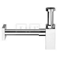 DIBLfix Eckiger Messing-Waschtisch-Flaschensiphon 1¼"