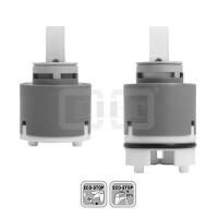 DIBLfix Keramikkartusche Ø 40 mm mit ECO-Stop Sparfunktion, mit zwei Fixpunkten, mit Sockel
