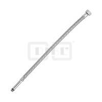 DIBLfix Flexibler Edelstahl-Anschlussschlauch, M 10 x 1 Außengewinde mit verlängerter Hülse x ⅜" Überwurf-Innengewinde, 350 mm