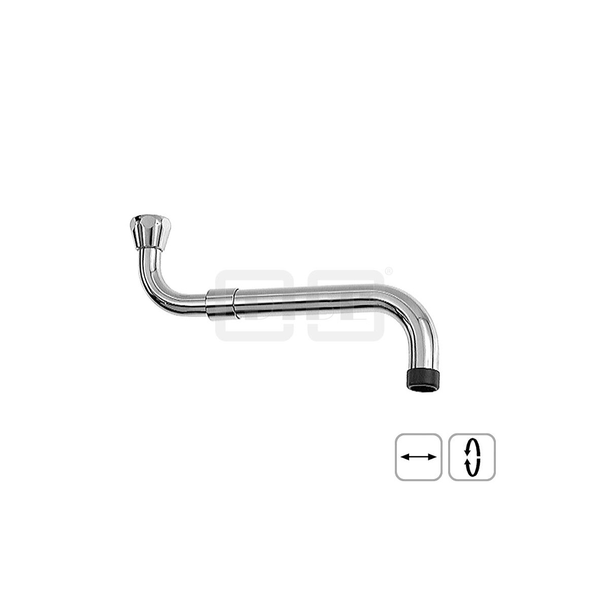 DIBLfix Messingrohr-Spezialauslauf, S-Form, flach dichtend, 