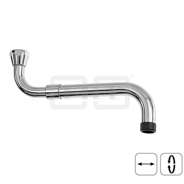 DIBLfix Messingrohr-Spezialauslauf, S-Form, flach dichtend, mit stufenlosem Längenauszug von 200 mm bis 300 mm