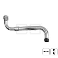 DIBLfix Messingrohr-Spezialauslauf, S-Form, flach dichtend, mit stufenlosem Längenauszug von 200 mm bis 300 mm