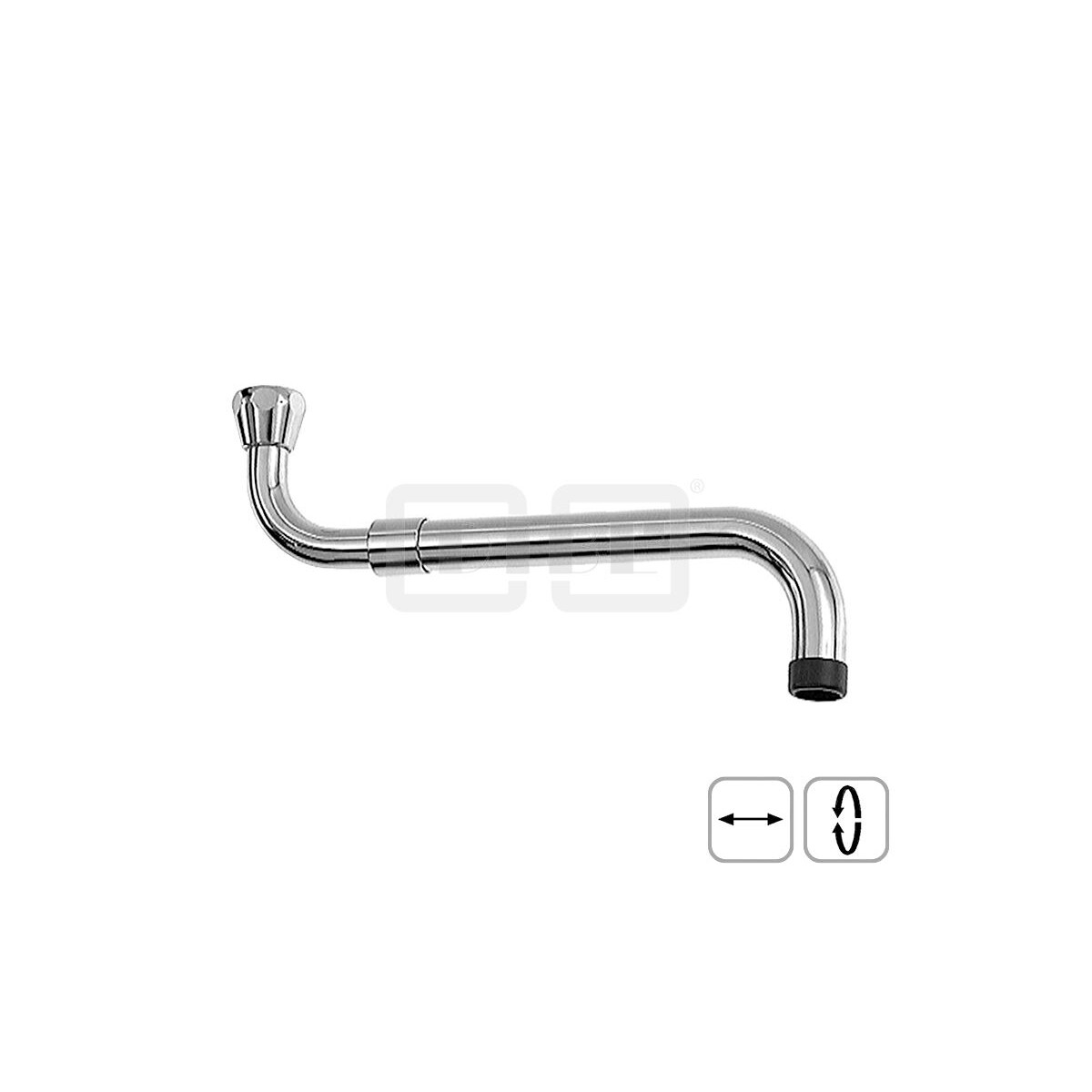 DIBLfix Messingrohr-Spezialauslauf, S-Form, flach dichtend, 