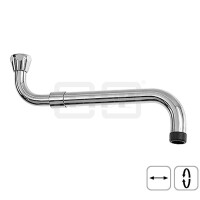 DIBLfix Messingrohr-Spezialauslauf, S-Form, flach dichtend, mit stufenlosem Längenauszug von 280 mm bis 480 mm