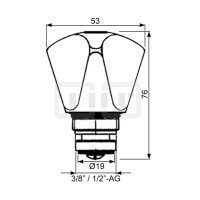 DIBLfix Universal-Oberteil, Größe 3/8", Markierung rot
