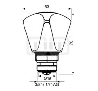 DIBLfix Universal-Oberteil, Größe 1/2",...