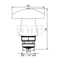 DIBLfix Universal-Oberteil, Größe 1/2", Markierung rot