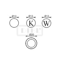 DIBLfix Markierungsplättchen zum Griff Serie DIBLstil, Markierung K
