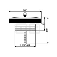 DIBLfix Rundes Waschtisch-Universal-Stopfenventil 1¼"