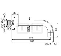 DIBLfix Runder Messing-Wandauslauf ½" -...