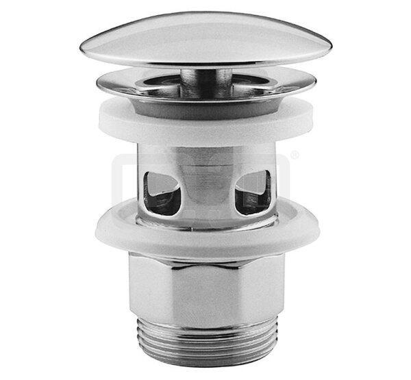 DIBLfix Rundes Waschtisch-Schaftventil 1¼", nicht schließbarer Stopfen, mit Überlaufvorrichtung