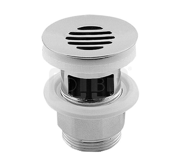 DIBLfix Rundes Waschtisch-Siebventil 1¼", nicht schließbarer Stopfen, mit Überlaufvorrichtung