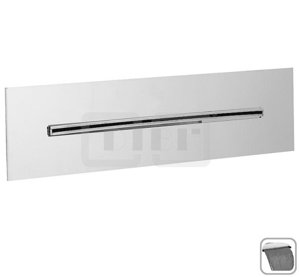 DIBLfix Cascaden-Schwallauslauf ½" zur Unterputzmontage, mit eckiger Edelstahl-Wandrosette 270 mm x 50 mm x 2 mm