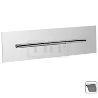 DIBLfix Cascaden-Schwallauslauf ½" zur Unterputzmontage, mit eckiger Edelstahl-Wandrosette 270 mm x 50 mm x 2 mm