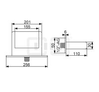 DIBLfix Runder Cascaden-Schwallauslauf ½" zur Aufputz-Wandmontage