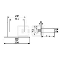 DIBLfix Runder Cascaden-Schwallauslauf ½" zur Aufputz-Wandmontage