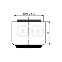 DIBLfix Niederdruck-Strahlregler ohne Luftansaugung, mit M 22 x 1 Innengewinde, mit Diebstahlsicherung (ohne Spezial-Montageschlüssel)