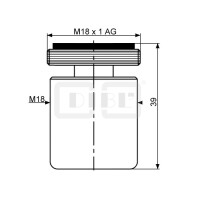 DIBLfix Design-Strahlregler ohne Luftansaugung, mit M 18 x 1 Innengewinde, mit zusätzlichem Kugelgelenk M 18 x 1 Außengewinde